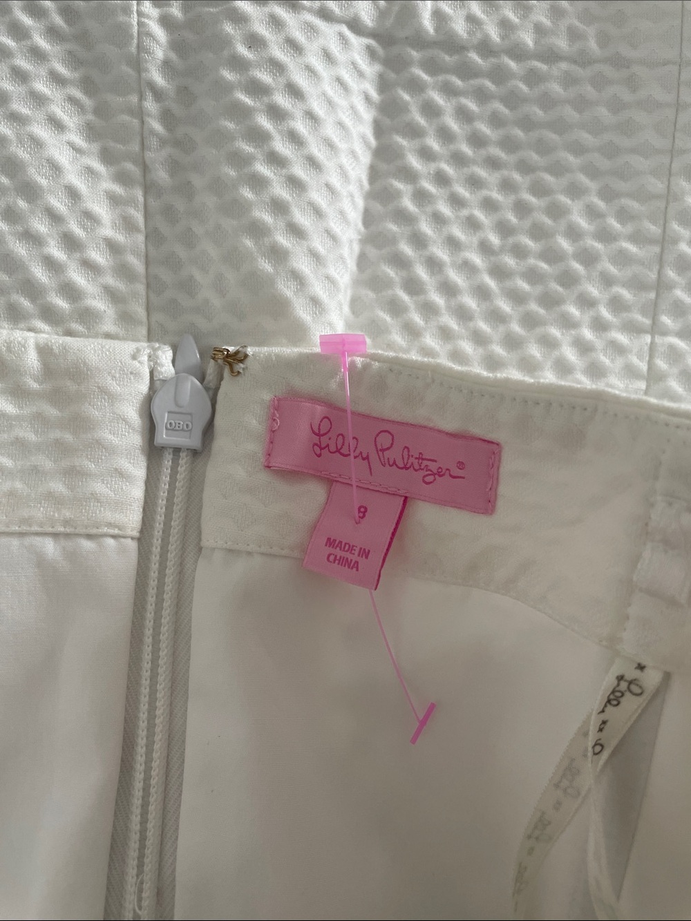 Lilly Pulitzer White Strapless Dress with Gold Embroidered Waist - Picture 7 of 7
